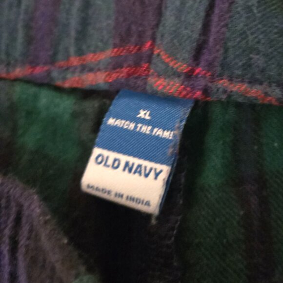Old Navy Blue and green flannel pajamas - Picture 3 of 3